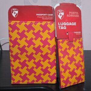 Colorful Passport Case and Luggage Tag Set